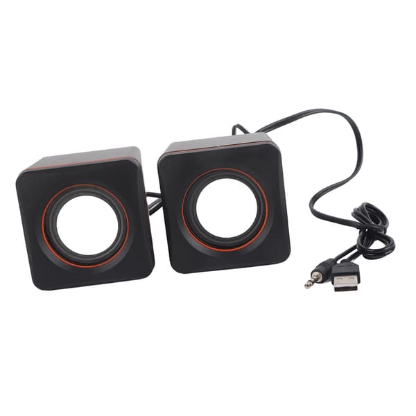 Mini Cube USB Stereo 3,5 mm Jack Kablet Højttaler til Stationær Bærbar PC Computer (Dobbelt spor)