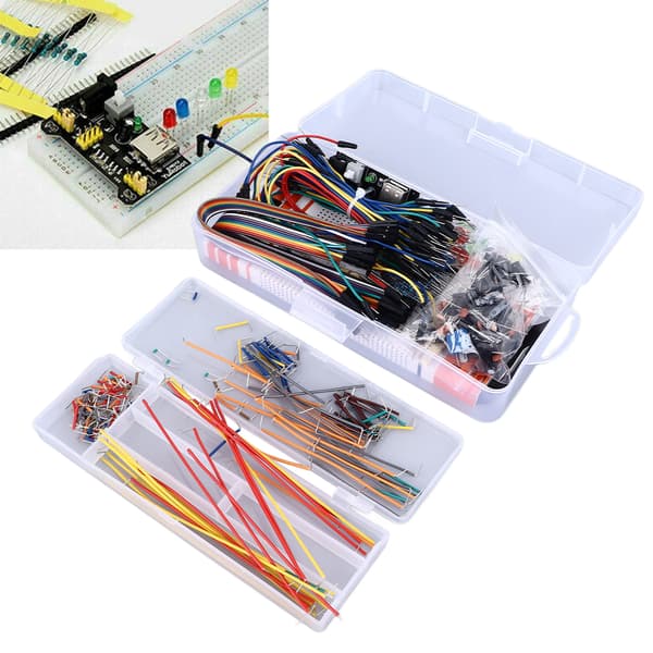 830 Tie Points Breadboard Kit med Strømmodul, Jumperledninger, DIY Elektronikkomponenter
