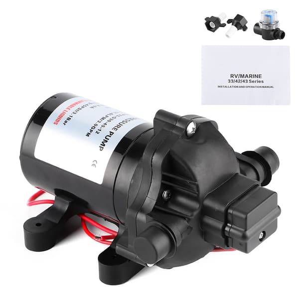 12V 3.0GPM 45PSI Membranvattenpump Självsugande Högtryck för Marin Båt Husbil