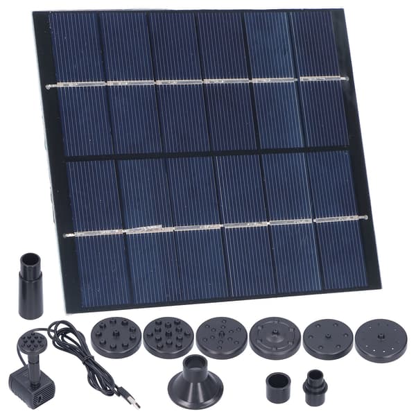 2W Solfontän med Panel Vattenpump Solpanelsats för Utomhus Landskap Dammdekor