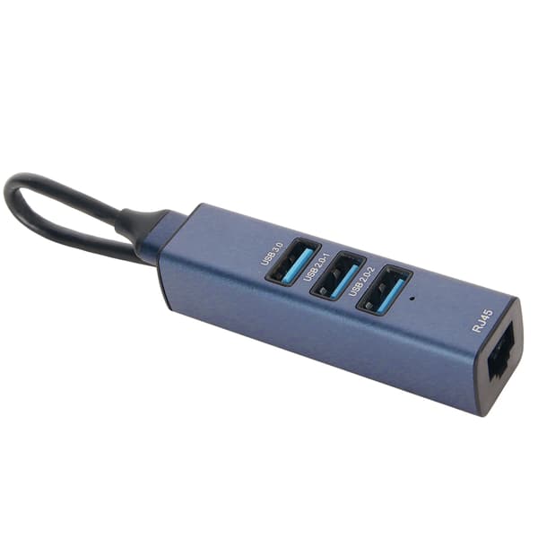 USB til Ethernet-adapter 4 porte 100 Mbps 5 Gbps aluminiumslegering USB 3.0-hub til bærbar computer, stationær computer, tablet