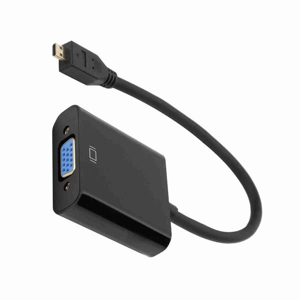 Micro HDMI til VGA Video Konverter Adapter 1080P til Raspberry Pi 4B med Strømforsyningsfunktion