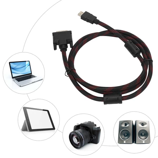 HD Multimedia Interface till DVI-kabel DVI 24+1 till HD Multimedia Interface-kabel för Raspberry Pi 1,4m/4,6ft