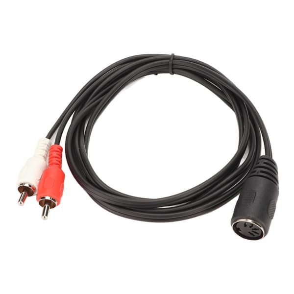 5-bens DIN hun til 2 RCA han kabel Stærkt greb lydadapterkabel til CD-afspiller VCR DVD 1,5 m