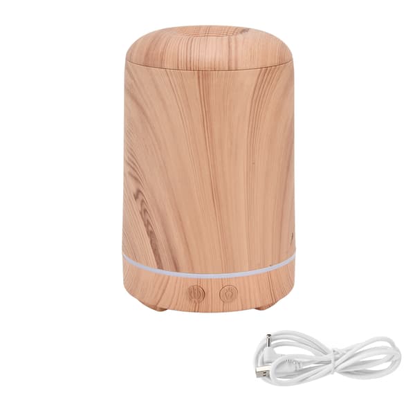200 ml luftfuktare med träkorn, aromluftfuktare USB-driven nattlampa för sovrum