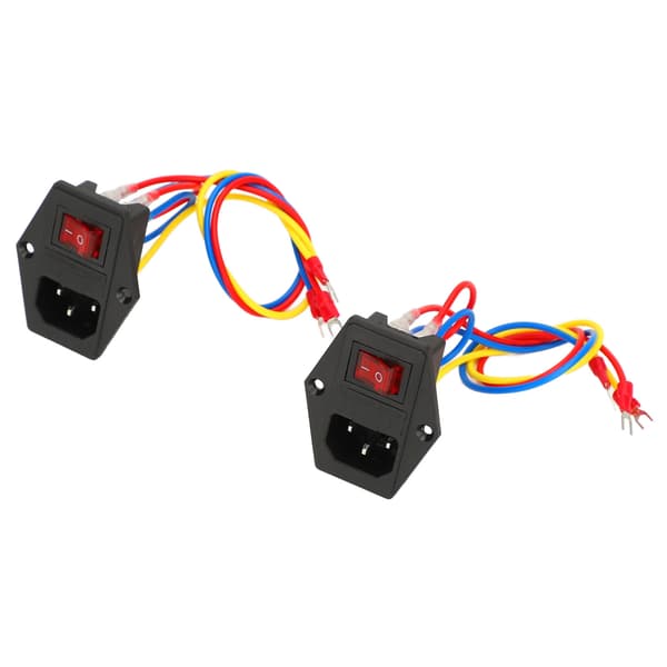 2 STK C14 Indgangsmodul 10A Sikring 6A 250V AC Vippekontakt Strømstik til 3D-printer