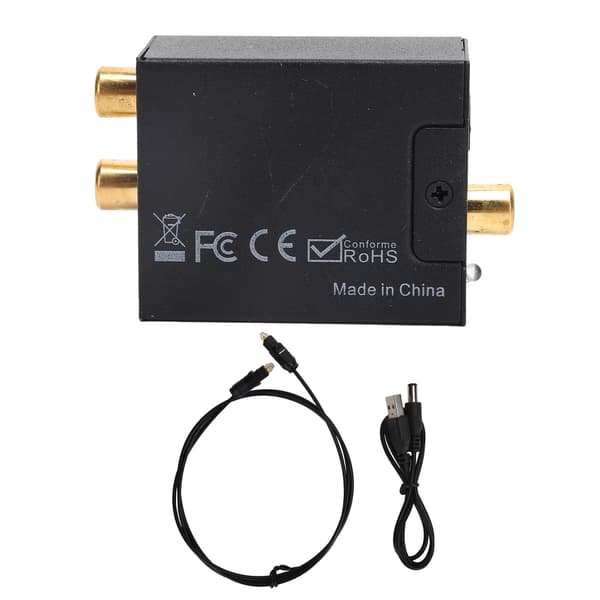 Digital til Analog Audio Konverter USB Sort Aluminiumslegering Adapter DC 5V 1A