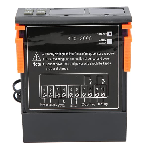 STC-3008 Dobbelt Display 2x NTC Probe Temp Controller Termostat DC12V 12V Digital Switch