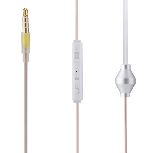 In-ear headset med luftrörssäkerhet och mikrofon för iOS och Android, transparent, enkel