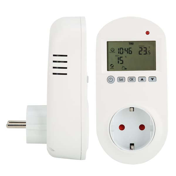 16A EU 230V Programmerbar Plug-in Termostat Elektrisk Varmetemperaturregulator