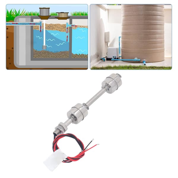 Vandstandssensor Flydekontakt 150 mm Rustfrit Stål Dobbelt Kugle Controller 0-220V Høj Følsomhed