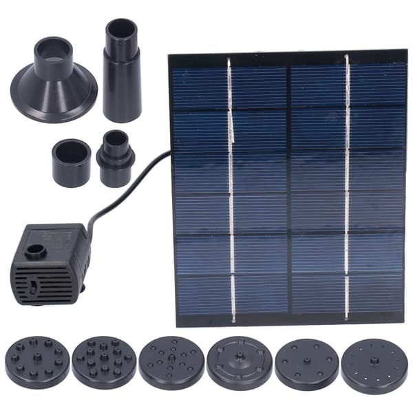 2W Solfontän med Panel Vattenpump Solpanelsats för Utomhus Landskap Dammdekor