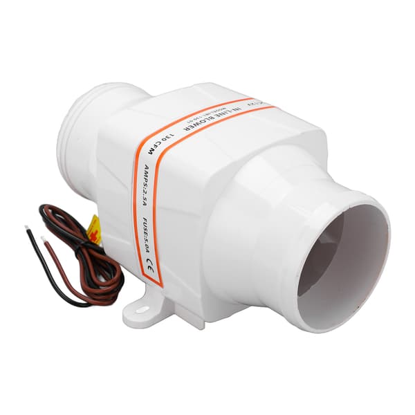 3 tum 12V Inline Länsluftfläkt 130CFM 4 blad Högt luftflöde för Marina Yachter Båtar
