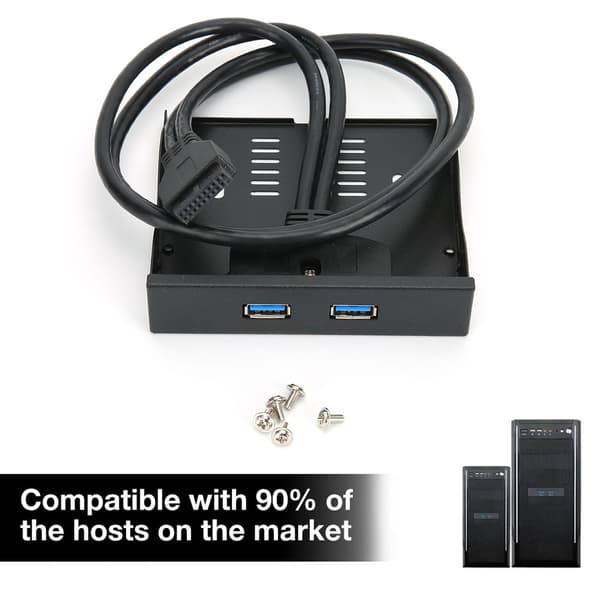 USB3.0 Floppy Frontpanel 3.5'' Floppy Bay 19 Pin til 2 Interface USB3.0 HUB