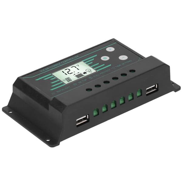 30A PWM Solar Charge Controller Dobbelt USB LCD-skærm 12V/24V Batteriregulator til Off-Grid Belysning