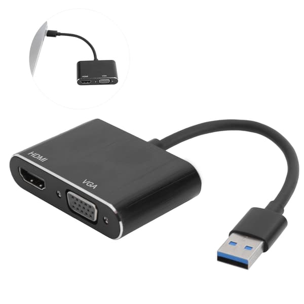 USB3.0 til VGA/HDMI-adapter Strømkonverter Skærmudvidelsesdock Computerudstyr