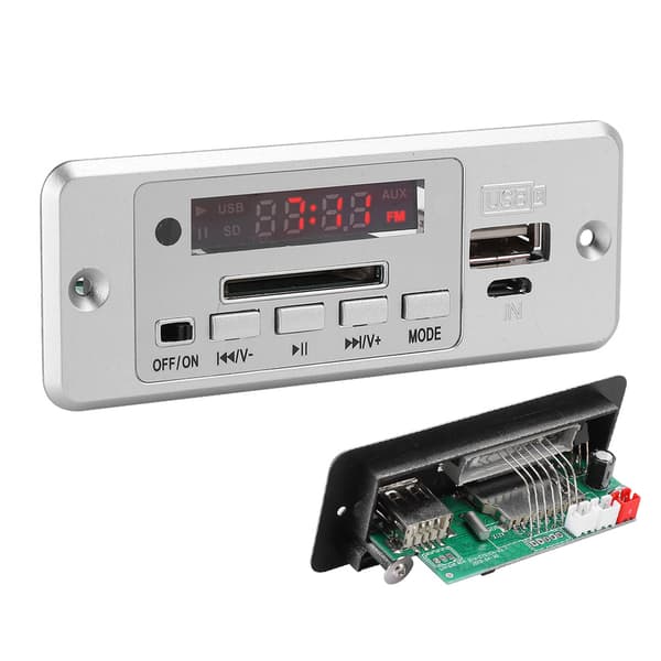 5V MP3 Audio Decoder Module USB FM-radio MP3-avkodningskort Musikspelare med effektförstärkare Silver