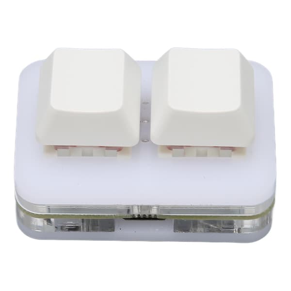 USB 2-tast Mini-tastatur Brugerdefineret RGB LED-baggrundsbelysning Makroprogrammeringstastatur til Windows til OS X til Linux Hvid