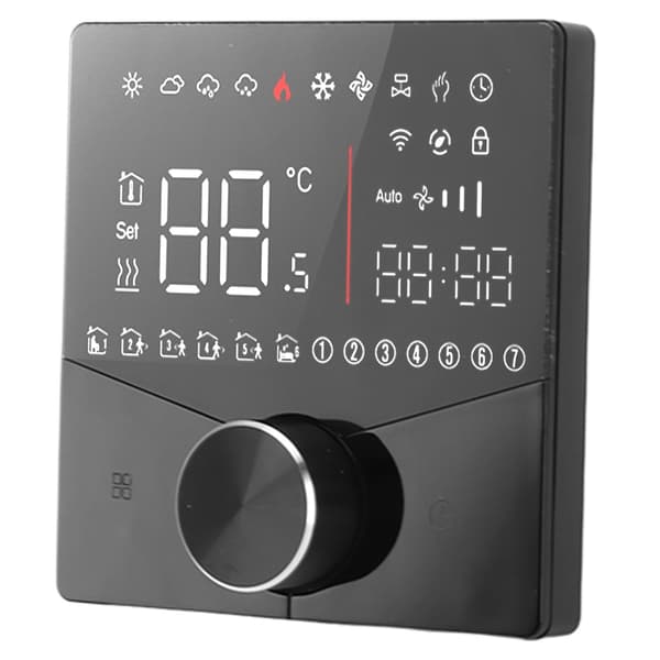 Smart Digital Termostat LCD Farvedisplay Præcis Kontrol Intelligent Temperaturregulator Sort