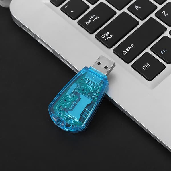 Mobiltelefon SIM-kortlæser USB-kopieringsbackup-læser med CD til QQ/ICQ/MSM/PC-computer