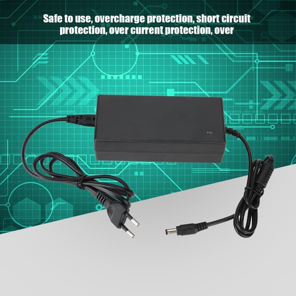 54.6V 2A Desktop Strømadapter Strømforsyningskonverter med Indikatorlys EU-stik