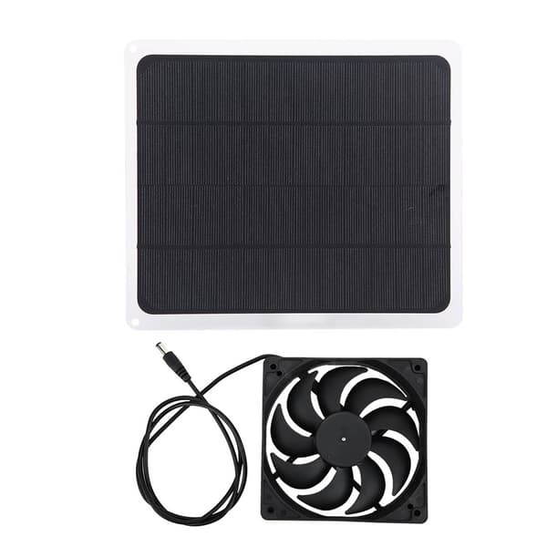 10W 12V solpanel batterioplader med USB-udgang, kæledyrsudsugningsventilatorsæt