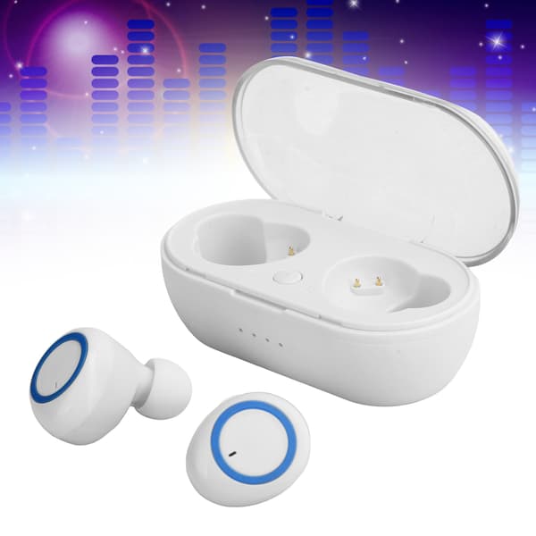 Y50 Trådlös Bluetooth-hörlur Bluetooth-öronsnäckor Stereo hörlurar Bluetooth 5.0 Headset Vit Blå