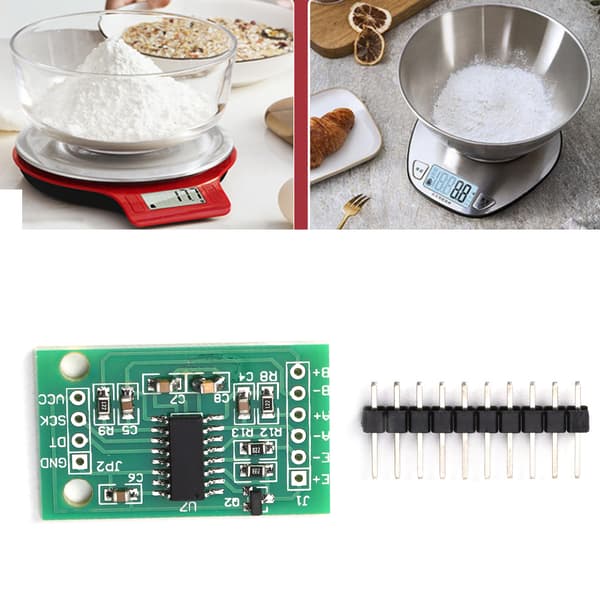5 st HX711 Dual-Channel 24-bitars lastcell ADC-modul Högprecisionsviktsgivarkit
