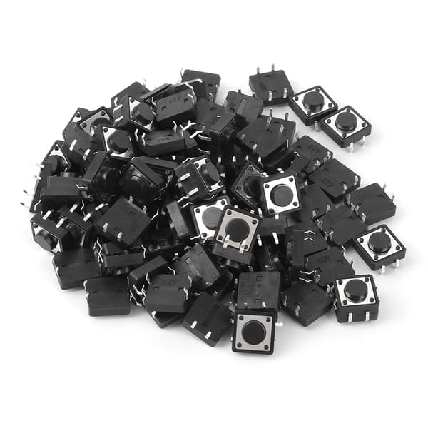 100 st taktil tryckknappsbrytare, 12x12x5mm mikro momentan mini PCB-knapp
