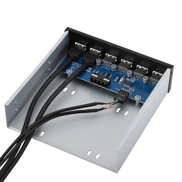 9PIn 19PIN til 2 * USB3.0 + 4 * USB2.0 6 Interface Metal Frontpanel USB Hub
