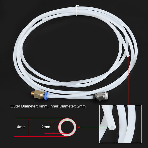 2*PTFE PTEE-rør 4*PC4 M6 Hurtigkobling+4*PC4 M10 Lige Pneumatisk Kobling Push