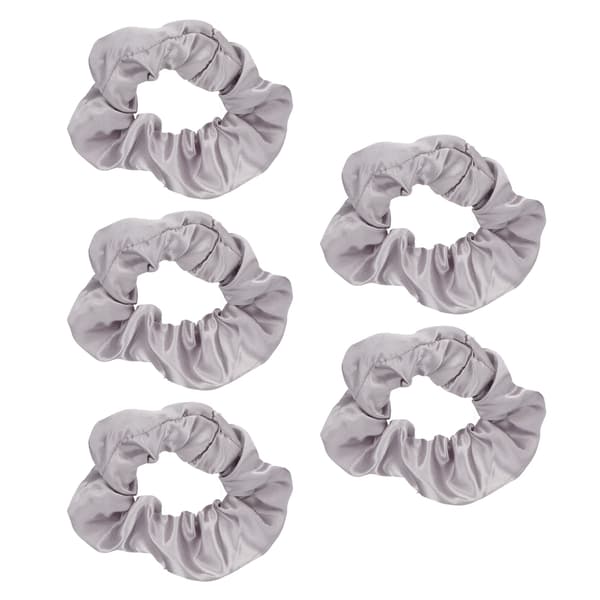 5 stk. lysende scrunchies, lysende grå satin elastisk glød i mørket hår scrunchy til kvinder