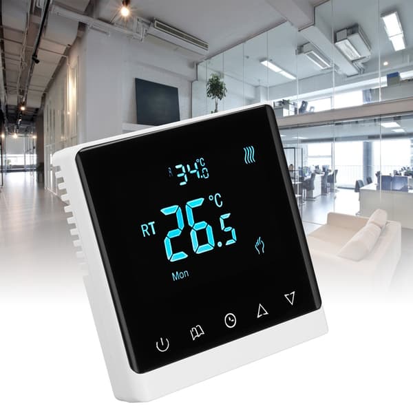 AC220V Pekskärmstermostat med LCD-display Temperaturregulator för hemmet