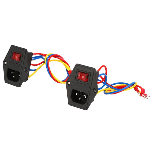 2 STK C14 Indgangsmodul 10A Sikring 6A 250V AC Vippekontakt Strømstik til 3D-printer