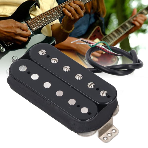 Humbucker Pickup 6-strängad dubbelspole ersättning för elgitarr 52mm Svart