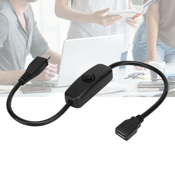 Micro USB hun til han forlængerkabel med 501 knapkontakt til Raspberry Pi
