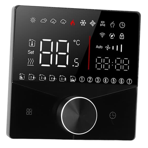 Smart Digital Termostat LCD Farvedisplay Præcis Kontrol Intelligent Temperaturregulator Sort