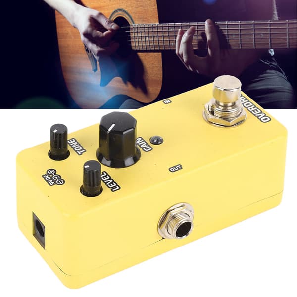 Elgitarr Effektpedal Enkel Block Mini Modulationsförstärkarsimulering Pedal Gul Overdrive