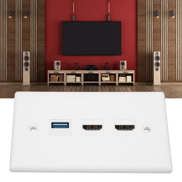 HD Multimedia Interface Ethernet USB Vægplade 2 Port HD Multimedia Interface Keystone 1 Port USB 3.0 Vægplade