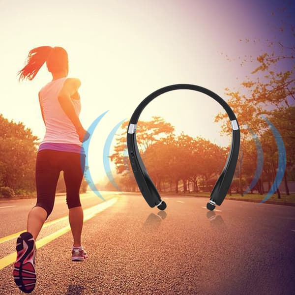 SX-991 Foldbar halsophængt teleskopisk headset trådløs Bluetooth-øretelefon (sort)