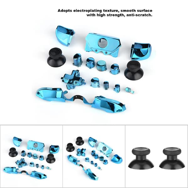 Komplet knapsæt Mod udskiftningsdel til Microsoft Xbox One Controller 3,5 mm Jack (blå)