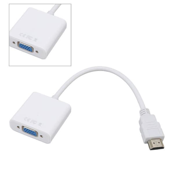 HD Multimedia Interface til VGA-adapter ABS 1080P/1.4 Output Plug and Play HD Multimedia Interface til VGA-konverter Hvid