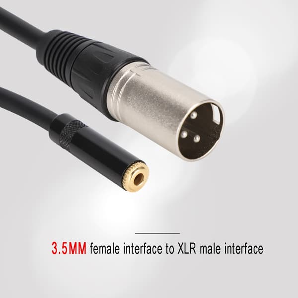 3,5 MM hun til XLR han zinklegering 3,5 MM interface lydadapterkabel patchkabel