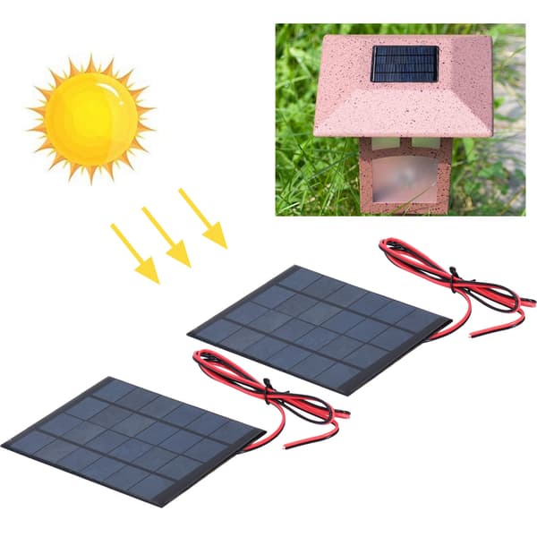 2 kpl mini-aurinkoepoksipaneeli 6V 2W DC 100 cm johdolla, tee-se-itse-elektroniikkatarvikesarja