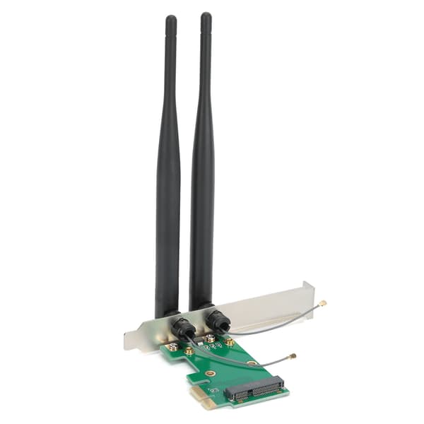 Mini PCIE til PCIE Adapterkort Trådløs Wifi Stationær Computer Netværkskonverter (6DB Antenne)