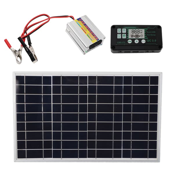 Solpanel Kit 30W Solpanel 220W MPPT Strøminverter Vandtæt Controller til Strøm