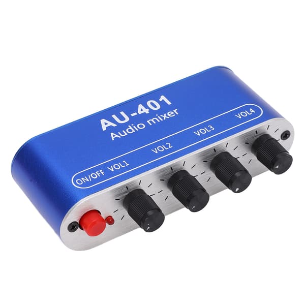 4-kanals stereo lydmixer med hovedtelefonforstærker, 3,5 mm jack, DC 5-12V til studie og live