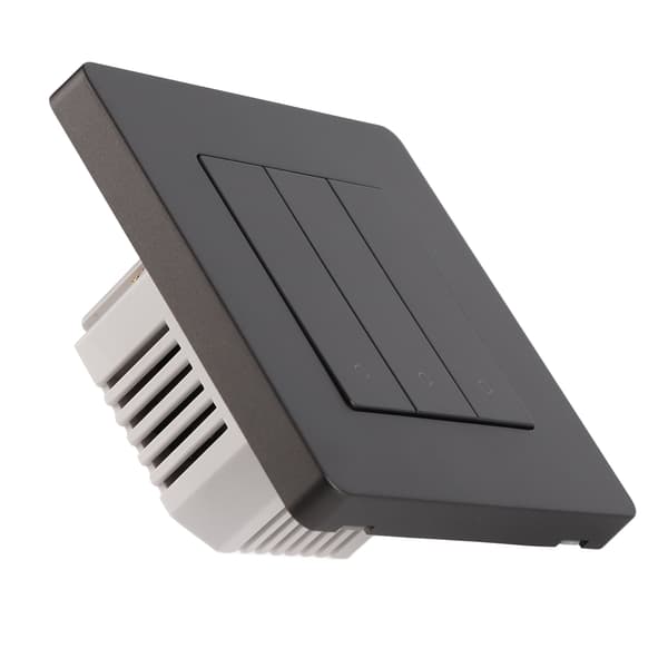 3-vägs smart kontrollpanel APP-tidsinställning Intelligent omkopplarpanel Rebound-typ AC100‑240V Grå