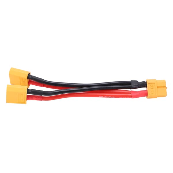 XT60 Parallel Batteristikforbindelseskabel Dobbelt Forlænger Y-splitter 1 Hun til 2 Han Silikoneledning til RC-batterier