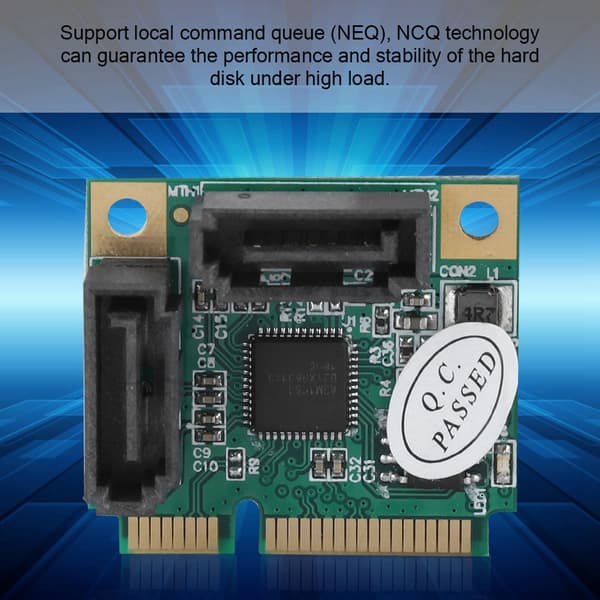 Mini 2-ports PCI-e PCI til SATA 3.0 6Gbps konverter harddiskudvidelseskort til Windows